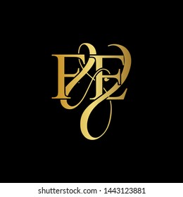 F & E / FE logo initial vector mark. Initial letter F&E FE luxury art vector mark logo, gold color on black background.