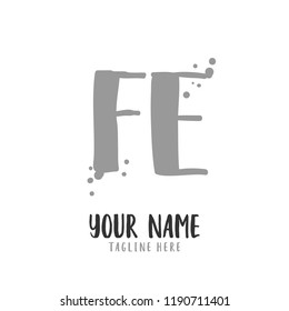 F E Handwritten logo template