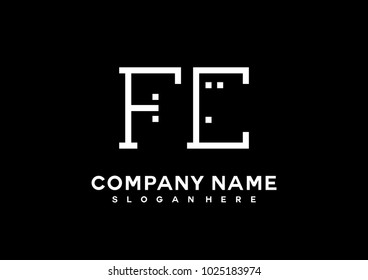 F E initial logo template vector