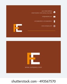 F & E Letter logo, with Business card template
