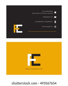 F & E Letter logo, with Business card template
