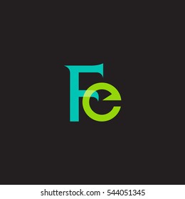 F and E  Letter logo design vector element