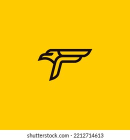 f eagle falcon logo initial vector graphic