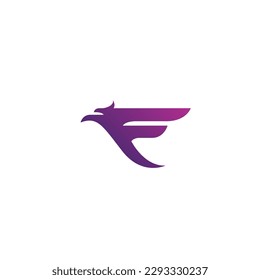 F Eagle Logo Design. F Falcon Logo. Initial F