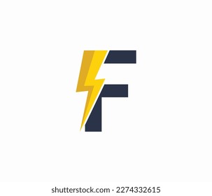 Logo de F Energy o letra del logotipo de F Electric