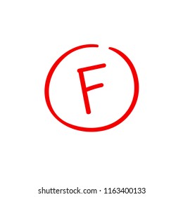 F examination result grade red latter mark