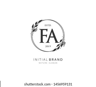 F A FA Beauty vector initial logo, handwriting logo of initial signature, wedding, fashion, jewerly, boutique, floral and botanical with creative template for any company or business.