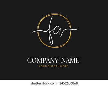 F A FA Initial handwriting logo design with circle. Beautyful design handwritten logo for fashion, team, wedding, luxury logo.