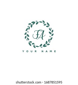 F A FA Initial letter handwriting and signature logo.	
