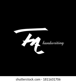 F Un logotipo de firma y escritura a mano de carta inicial FA