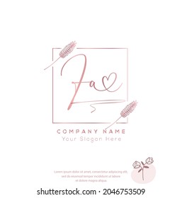 F A FA Initial letter handwriting and signature logo. Beauty vector initial logo .Fashion, boutique, floral and botanical	