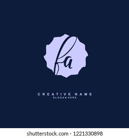 F A FA Initial logo template vector