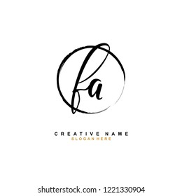 F A FA Initial logo template vector