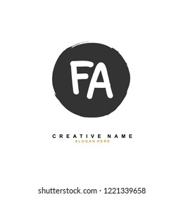 F A FA Initial logo template vector