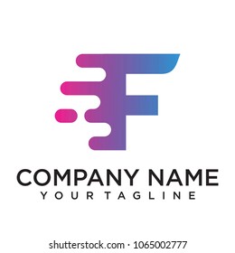 f fast letter logo