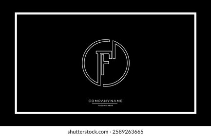 F, FF Alphabet letters logo vector icon