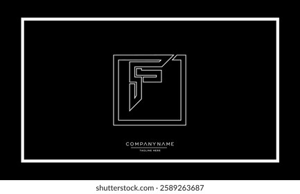 F, FF Alphabet letters logo vector icon