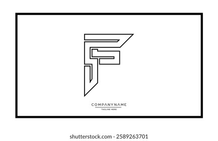 F, FF Alphabet letters logo vector icon