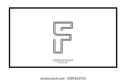 F, FF Alphabet letters logo vector icon