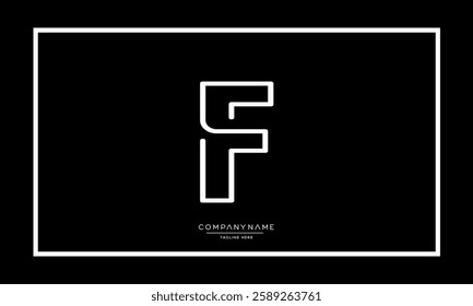 F, FF Alphabet letters logo vector icon
