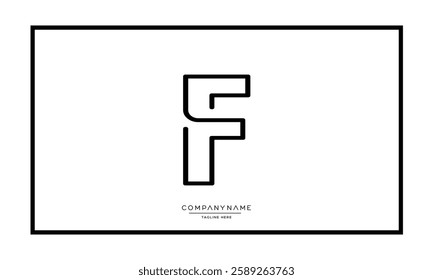 F, FF Alphabet letters logo vector icon