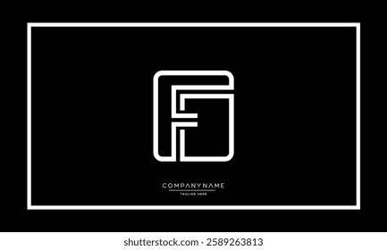 F, FF Alphabet letters logo vector icon