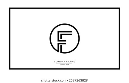 F, FF Alphabet letters logo vector icon