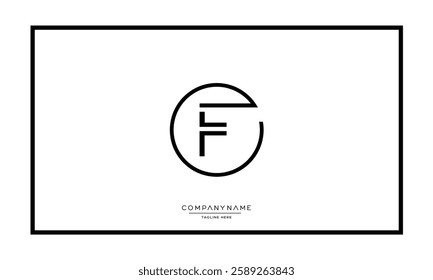 F, FF Alphabet letters logo vector icon