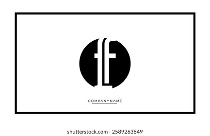 F, FF Alphabet letters logo vector icon
