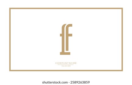 F, FF Alphabet letters logo vector icon