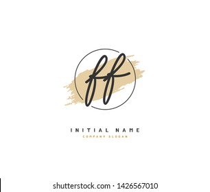 F FF Beauty vector initial logo, handwriting logo of initial signature, wedding, fashion, jewerly, boutique, floral and botanical with creative template for any company or business.