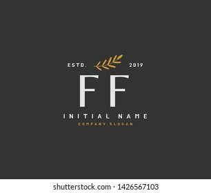 F FF Beauty vector initial logo, handwriting logo of initial signature, wedding, fashion, jewerly, boutique, floral and botanical with creative template for any company or business.