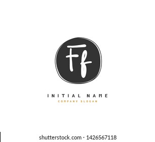 F FF Beauty vector initial logo, handwriting logo of initial signature, wedding, fashion, jewerly, boutique, floral and botanical with creative template for any company or business.