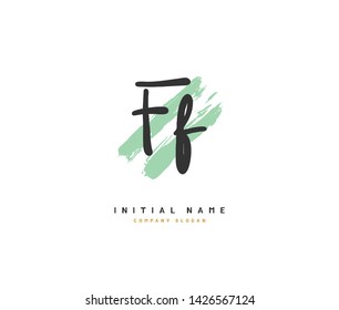 F FF Beauty vector initial logo, handwriting logo of initial signature, wedding, fashion, jewerly, boutique, floral and botanical with creative template for any company or business.