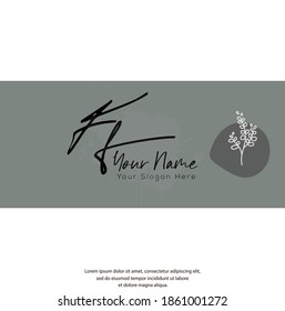 F F F FF Escritura manuscrita inicial y logotipo de la firma. Logo inicial del vector de belleza .Moda, boutique, floral y botánica