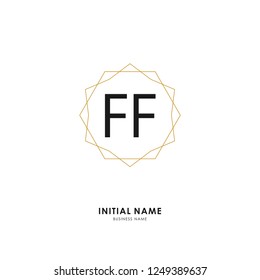 F F FF Initial logo letter with minimalist concept. Vector with scandinavian style logo.