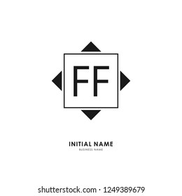 F F FF Initial logo letter with minimalist concept. Vector with scandinavian style logo.