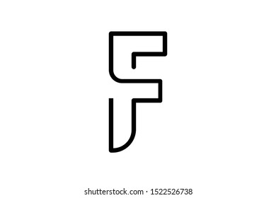 F FF letter alphabet initial logo design