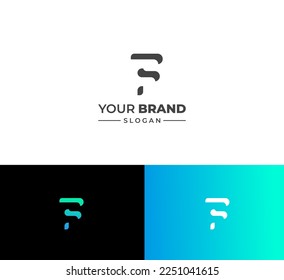 F, FF letter logo design template elements. Modern abstract digital alphabet letter logo. Vector illustration.