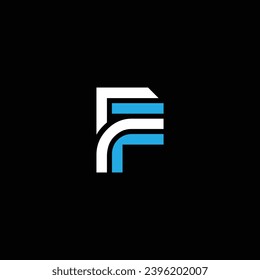 F or FF ‍abstract outstanding artistic branding company different colors illustration. Abstract letter design. Awesome logo design.