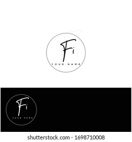  F I FI Initial letter handwriting and signature logo.	