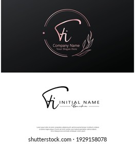 F I FI Initial letter handwriting and signature logo. Beauty vector initial logo .Fashion, boutique, floral and botanical