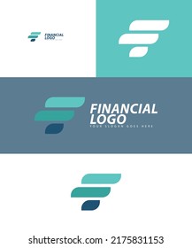 F Financial font logo design