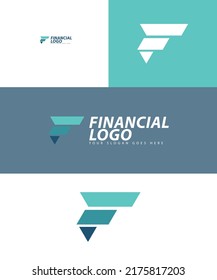f plantilla de diseño de logotipo financiero