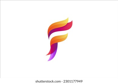 F fire logo design concept