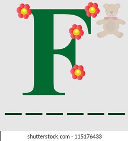 F for flower vector