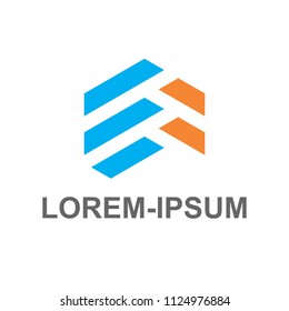 F, FM initials geometric abstract company logo