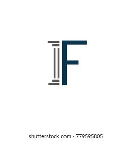 F font law logo flat vector template