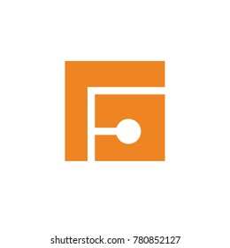 f  font logo digital flat vector template