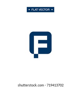 f font with out of the box logo vector template